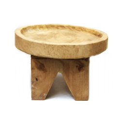 Stołek Taboret z drewna egzotycznego tekowego 20cm